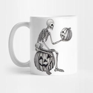 Skull pumpkin halloween. Mug